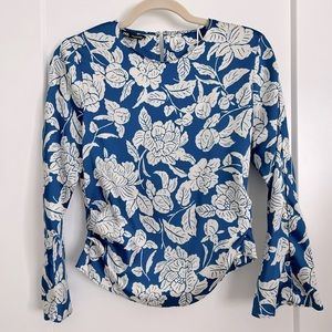 Zara Sateen Ruched Shirt. Size S.